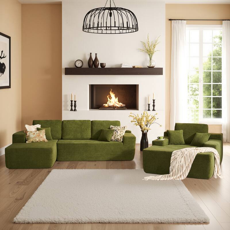 ​​OVIOS Modern Minimalist No-Assembly Living Room Set​