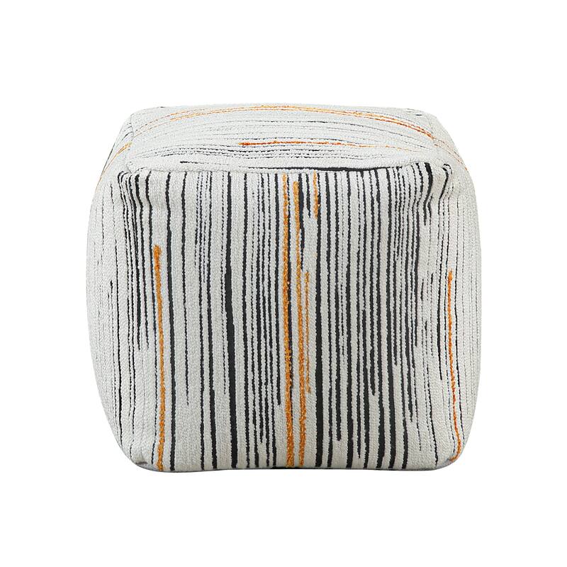Modern Square Pouf Jacquard Fabric Upholstery Ottoman, Footstool, Non-Slip Floor Pouf, Bean Bag Chair, 1pc Sitting Pouf