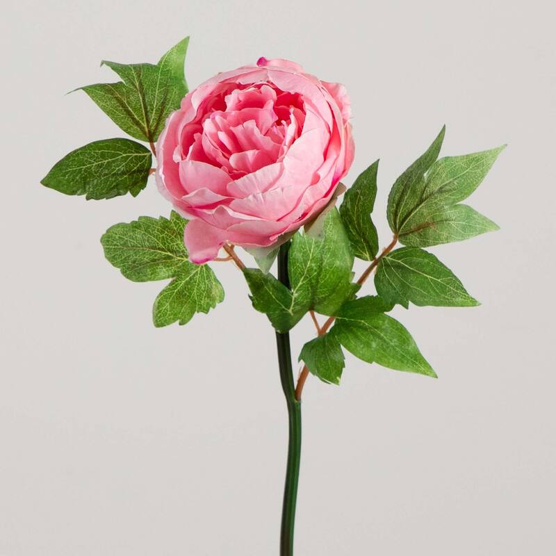 Peony Artificial Floral Stem Sprays - 20" - Set of 3 - Pink