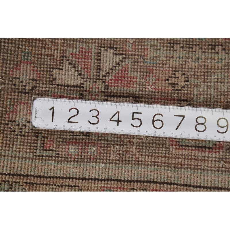 Geometric Tabriz Persian Vintage Area Rug Handmade Pink Wool Carpet - 6'5"x 9'8"