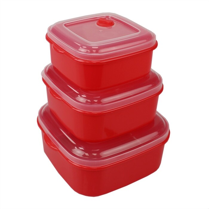 WHAM 3 Litre Plastic Food Storage Containers (2 Pack) - Clear, BPA Free, Microwave & Freezer Safe - Made In UK