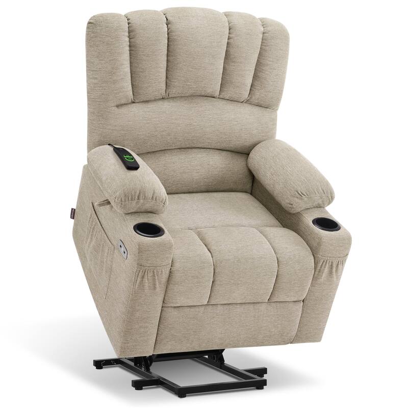 MCombo Power Lift Recliner Chair, Massage and Heat for Elderly, Extended Footrest,Cup Holders, USB Ports 7095