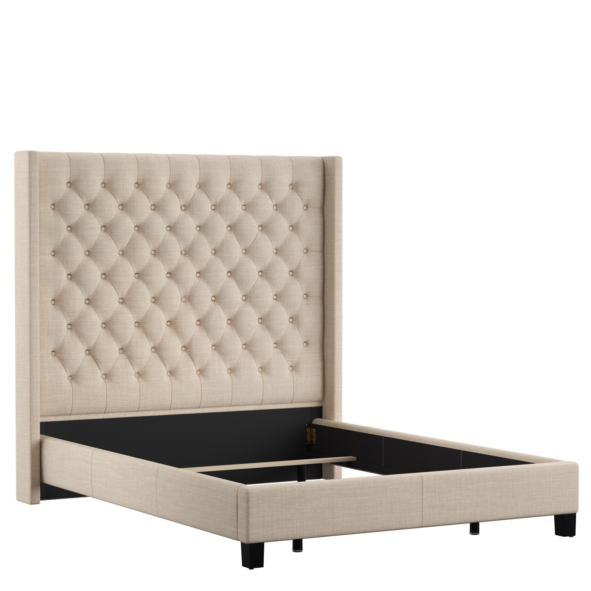Naples wingback button tufted high hot sale headboard bed by inspire q artisan
