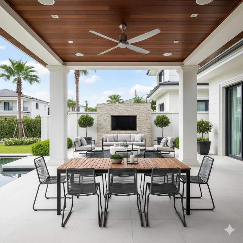 Neil Grey Rope Side Chairs (Set of 2) Stackable Indoor/Outdoor