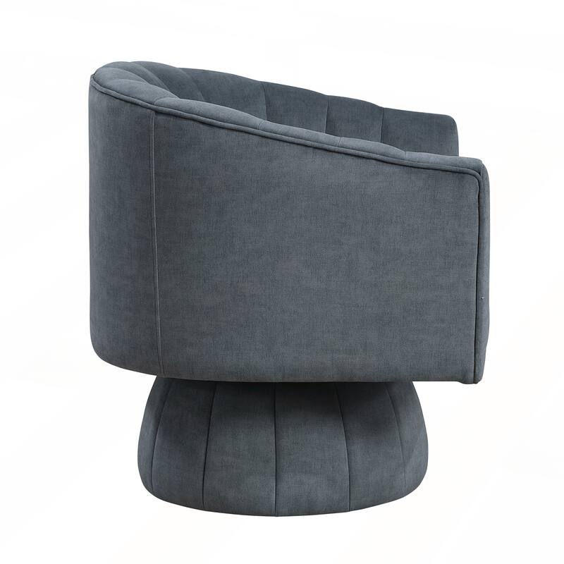 1pc Comfortable Barrel Back Swivel Chair