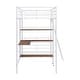 preview thumbnail 14 of 12, White Twin Size Metal Loft Bed with Desk and Shelves
