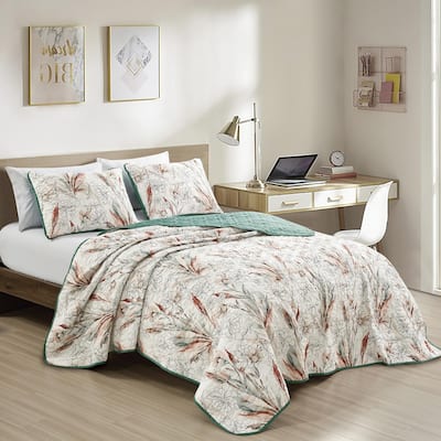 Shatex Sara 3 piece Bedding Comforter Set All-season Reversible Bed in a Bag