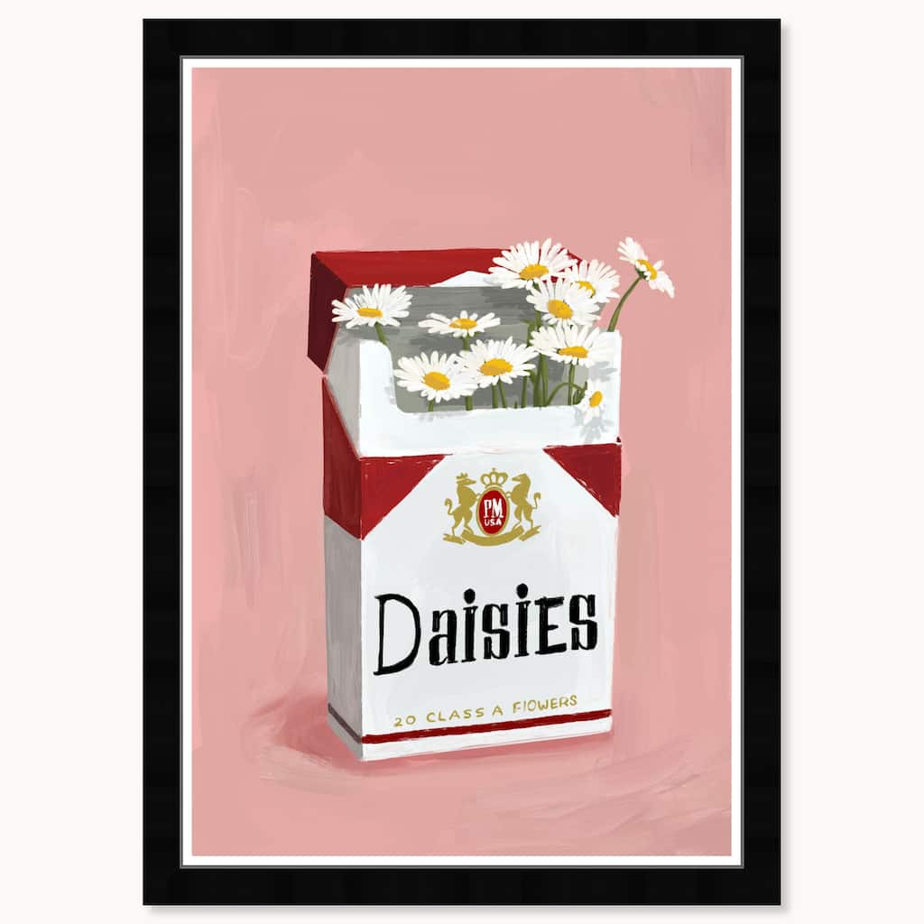Wynwood Studio Pop Daisies Framed Trendy Retro Kitchen And Living Room Art Prints