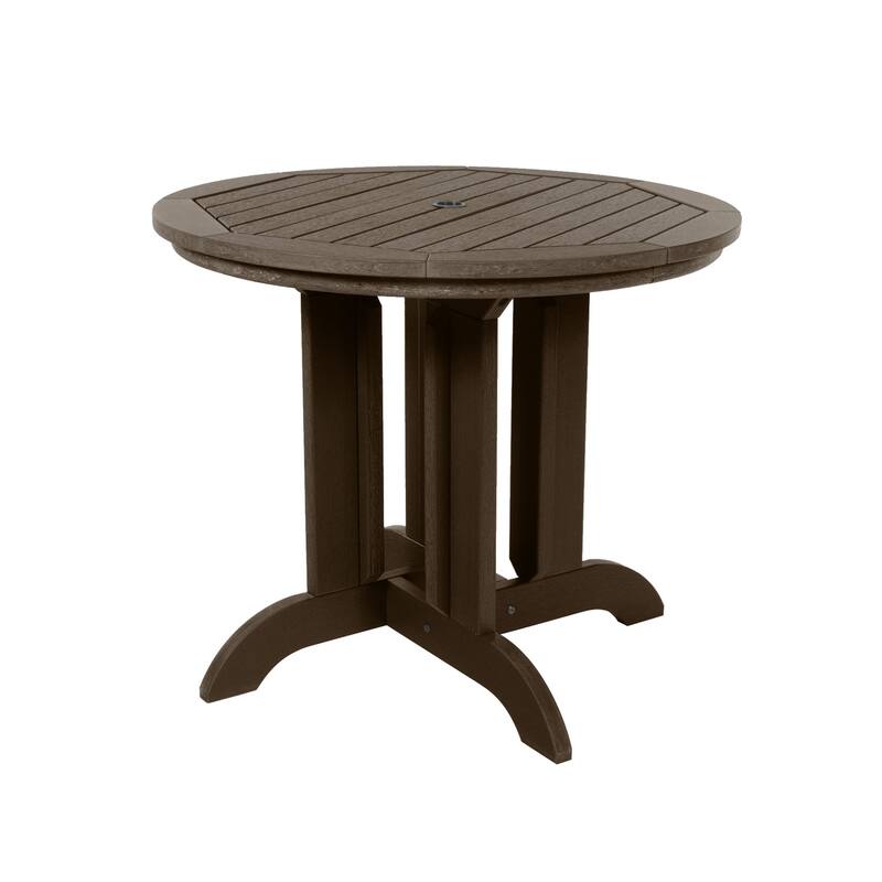 HIGHWOOD Commercial Grade 36" Round Bistro Dining Height Table - Weathered Acorn