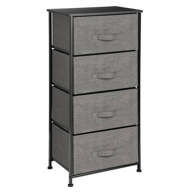 mDesign Vertical Dresser Storage Tower with 4 Drawers - Charcoal