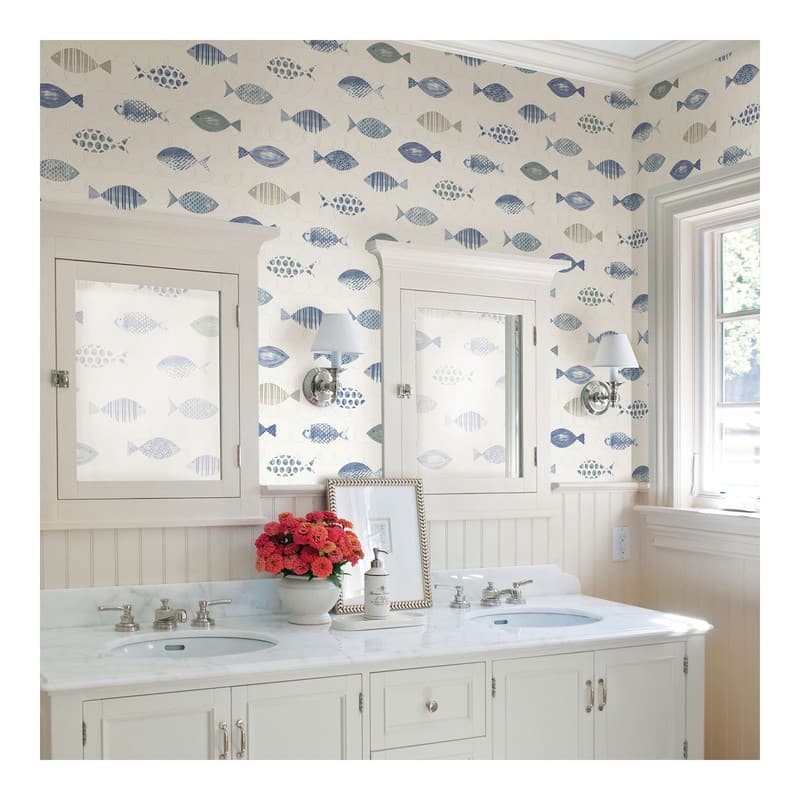 Chesapeake Key West Blue Sea Fish Wallpaper - 20.5 x 396 x 0.025