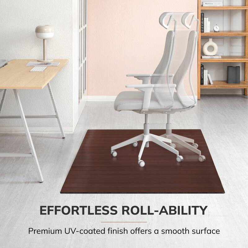 Eco Bamboo Deluxe Rectangular Cherry Chair Mat (72 x 48)