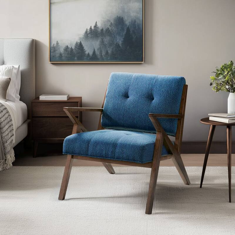 INK+IVY Rocket Upholstered Arm Chair with Angled Wood Frame
