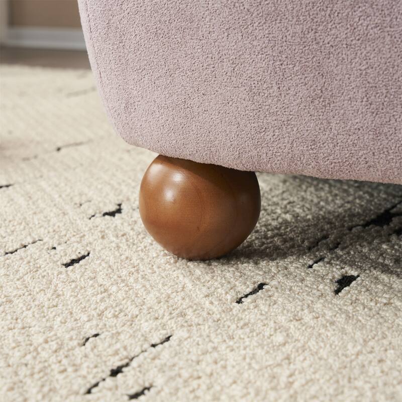 Roomfitters Modern Low Back Barrel Chair, Upholstered Armless Design with Round Pine Wood Feet for Living Room, Bedroom