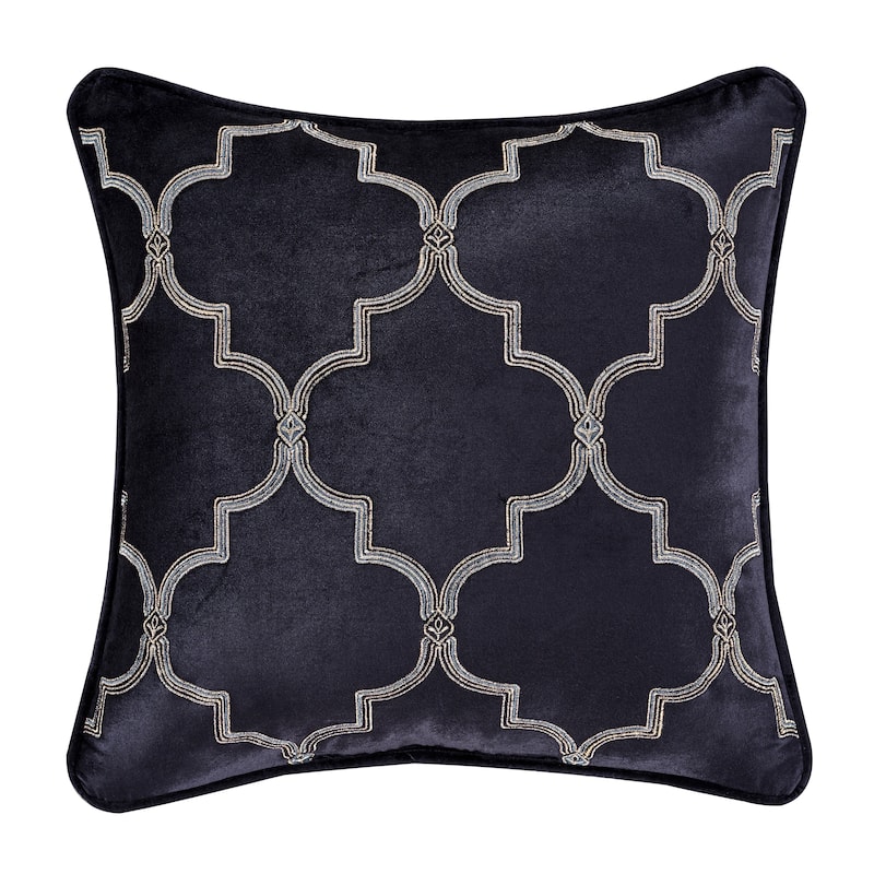 J. Queen New York Middlebury 18 Inch Square Embellished Decorative Throw Pillow