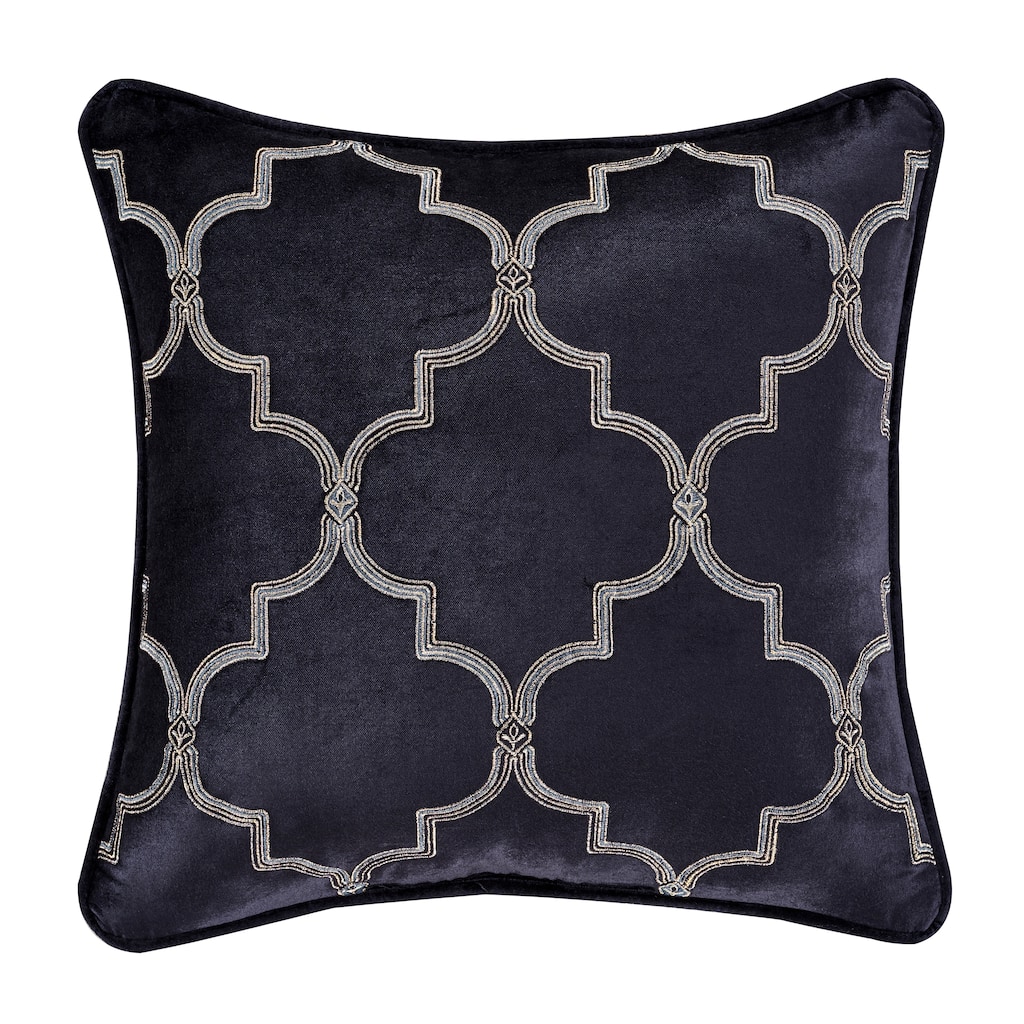 J. Queen New York Middlebury 18 Inch Square Embellished Decorative Throw Pillow