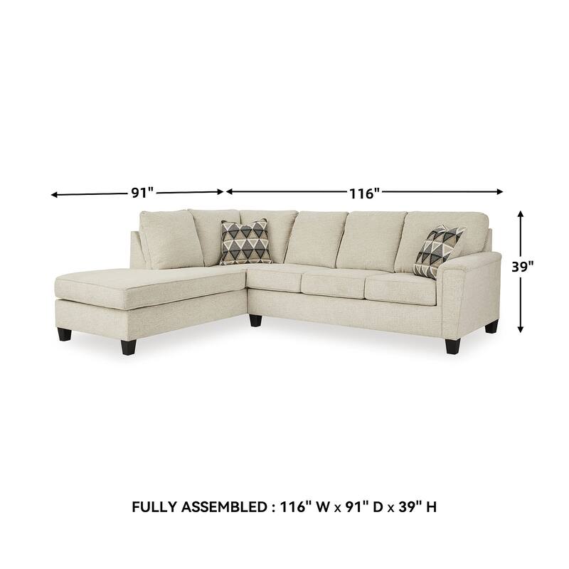 Signature Design by Ashley Abinger 2-Piece Sleeper Sectional with Chaise - 116"W x 91"D x 39"H