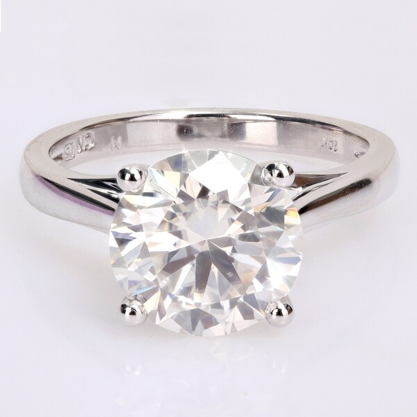 Miadora 3 1/2ct DEW Moissanite Classic Solitaire Engagement Ring in 10k White Gold. Opens flyout.