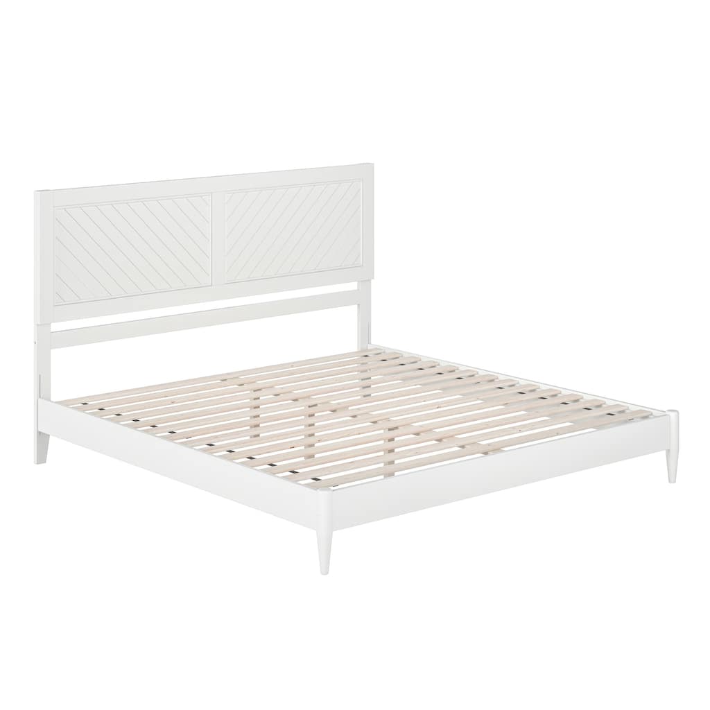 Berkshire King Solid Wood Low Profile Platform Bed in White
