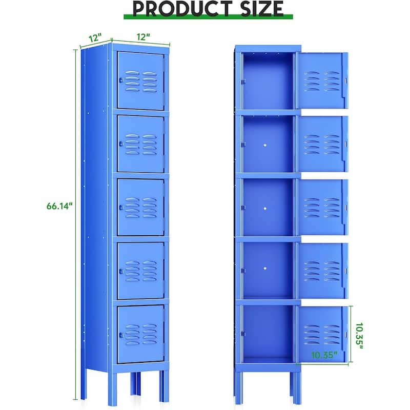3 Door/5 Door Metal Lockers Storage Cabinet for School Office Gym Metal Storage