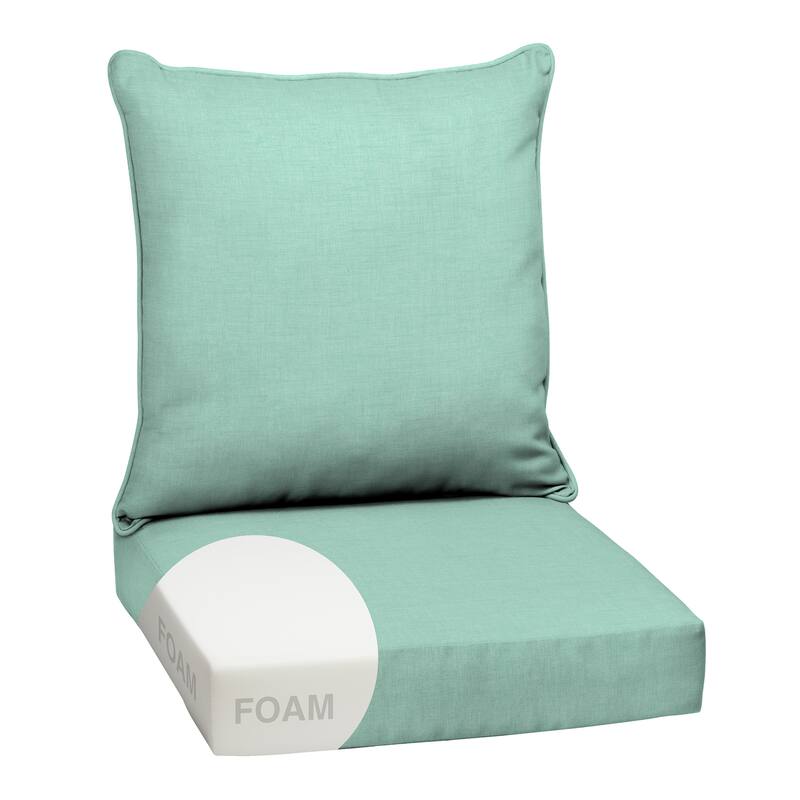 ARDEN Outdoor Foam Deep Seat Cushion Set, 24 in x 24 in - Aqua Leala