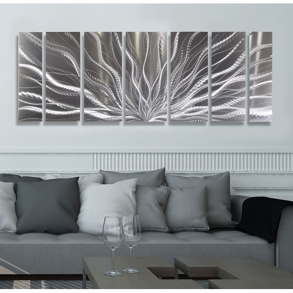 Statements2000 Silver Abstract Etched Metal Wall Art Sculpture by Jon Allen - Galactic Expanse