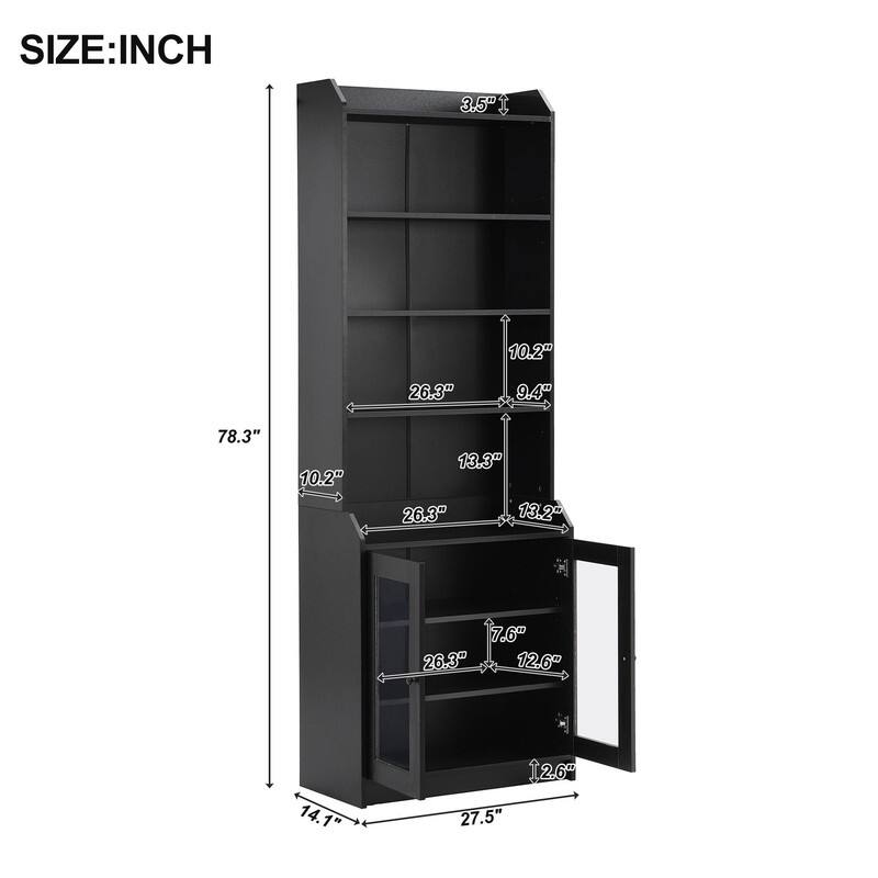78" Tall Kitchen Pantry,Kitchen Cabinet with Doors and Adjustable Shelves,Storage Cabinet for Kitchen