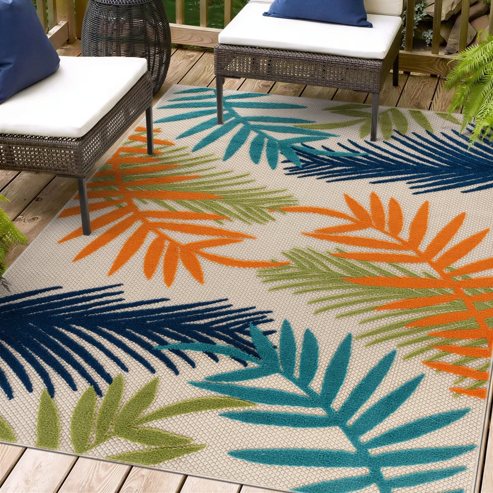 Evora Palm Frond Indoor/Outdoor Area Rug