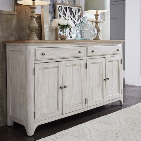 Farmhouse Reimagined Antique White and Chestnut Tops Server