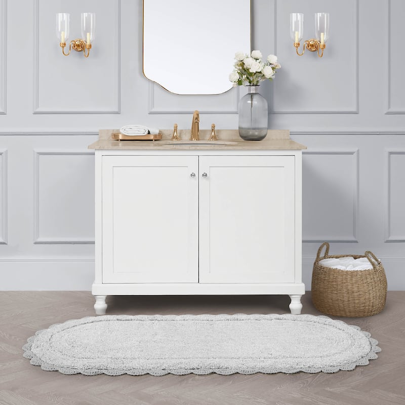 Laura Ashley Eloise Crochet Border Bath Mat