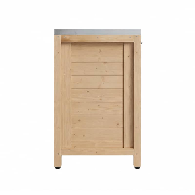 Modular Outdoor Kitchen Island Set, 100% Solid Wood BBQ Cabinet , Patio Kitchen Bar Table