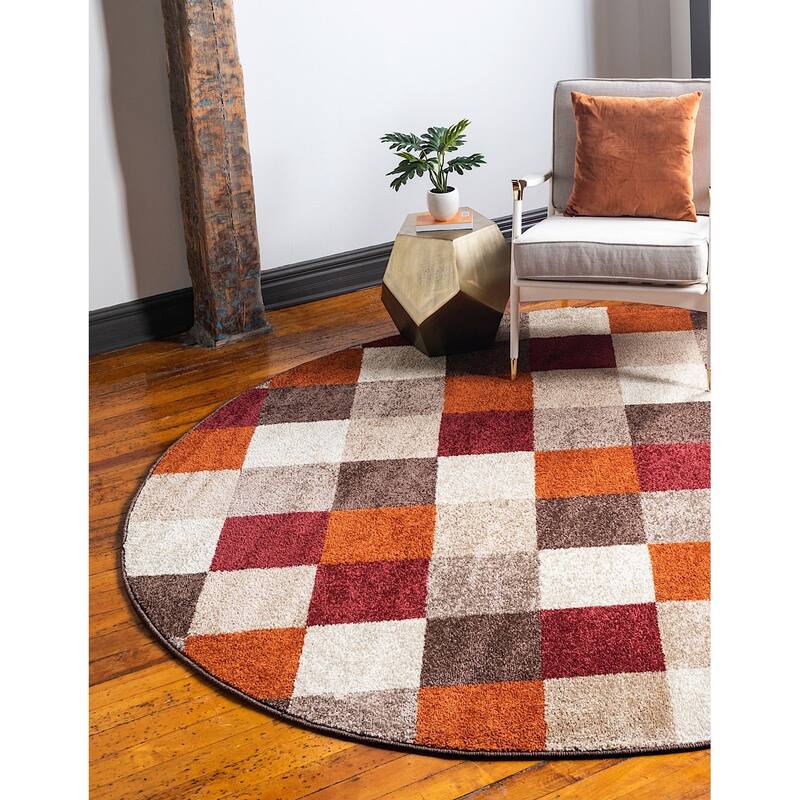 Contemporary Beallara Collection Area Rug - 3'3" Round - Multi