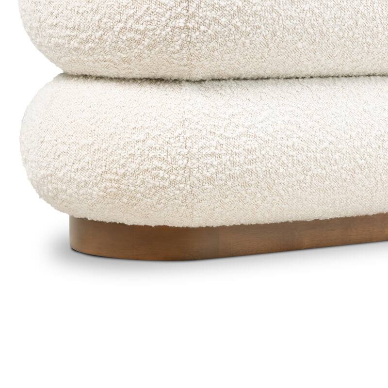 Poly & Bark Varde Bench in Froth White Boucle