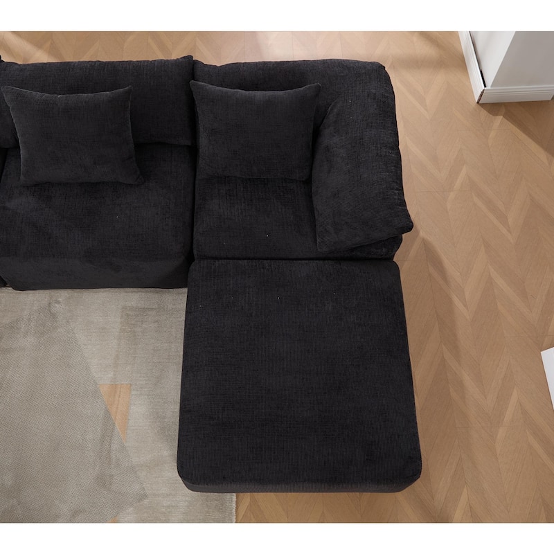 142" L Shaped Modular Sectional Sofa No Assembly