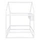 preview thumbnail 10 of 8, Full Size House Bed with Storage Shelf, Montessori Floor Bed with Fence and Roof, Wooden Bed Frame for Kids Boys Grils, White