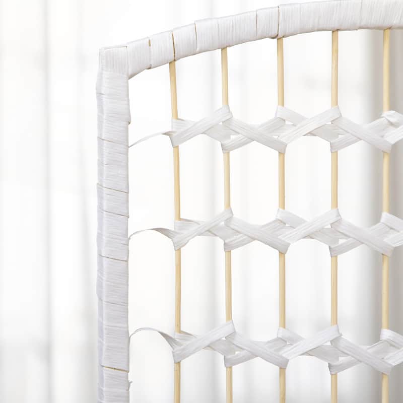 Freestanding Wave Fiber Partition Folding Privacy Screen for Home and Office