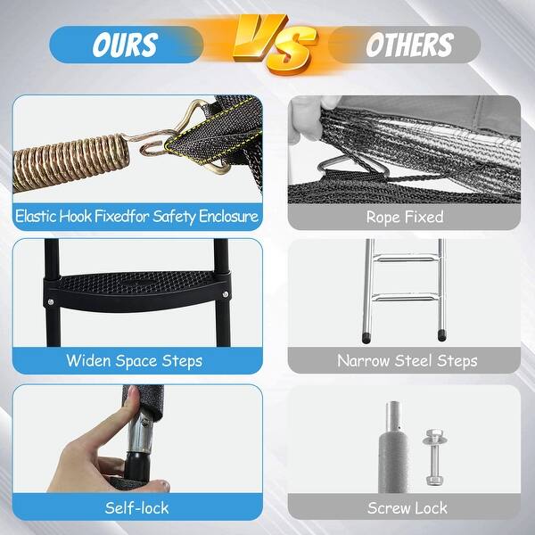 slide 2 of 7, 16FT Trampoline for Kids with Upgraded ArcPole and Composite TopLoop for Safety Enclosure, Plus Basketball Board and 12 Ground S N/A