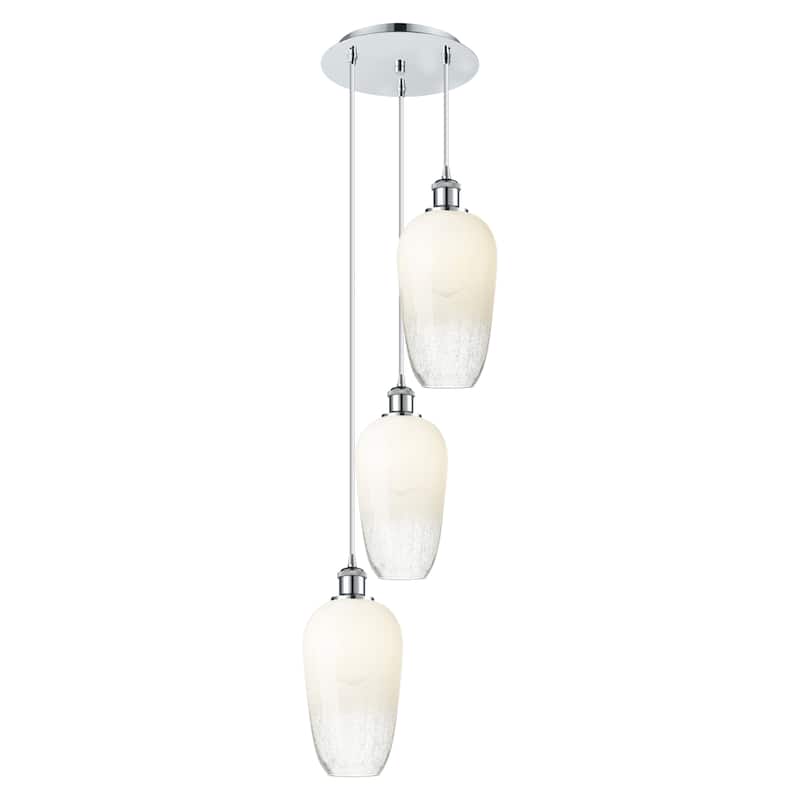 Innovations Lighting Endless Possibilities Ballston - Brookhaven Flute - 3 Light 14" Cord Hung Multi Pendant - Polished Chrome/Opal
