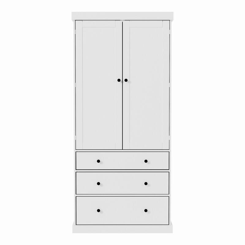 Farmhouse 77" Kitchen Pantry Storage Cabinet with Adjustable Shelves and Multiple Door Shelves