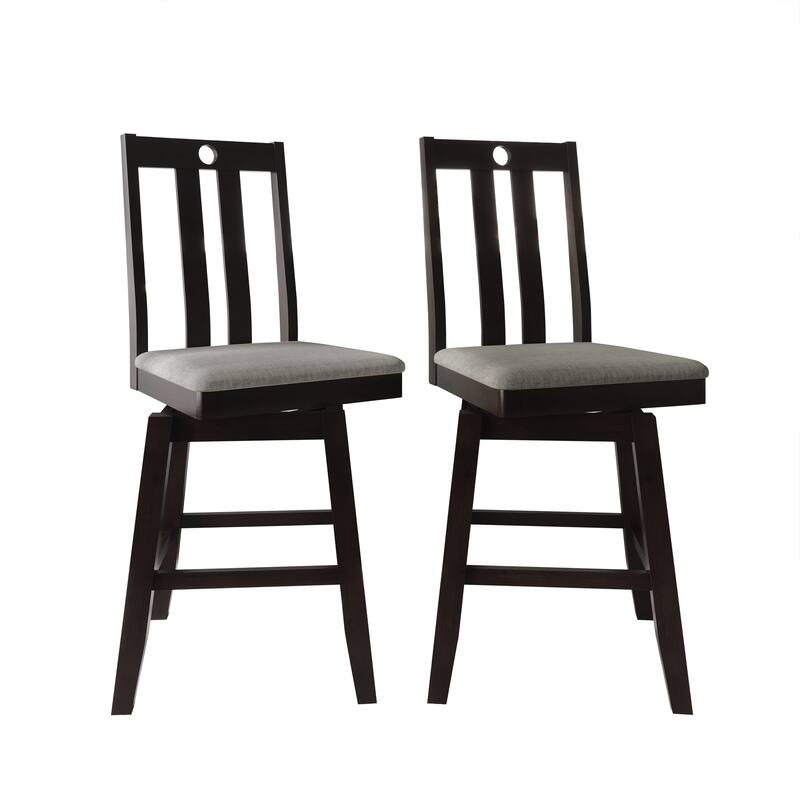 CraftPorch Mid Century Swivel Counter Chairs - Black