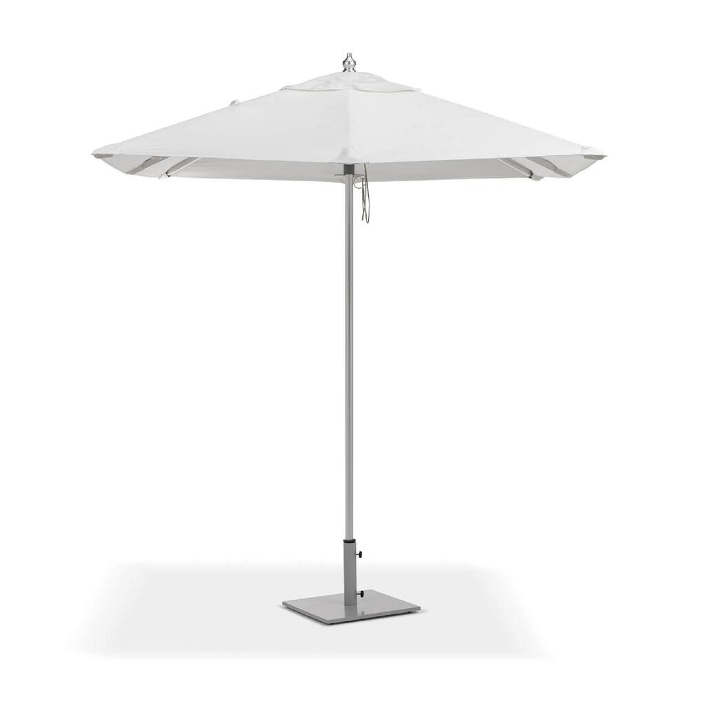 Oxford Garden Market Square 72-inch Natural Sunbrella Canvas Umbrella with Brushed Aluminum Frame