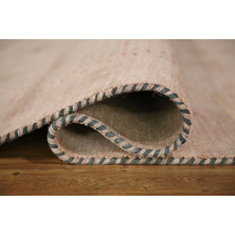 Hand Knotted Oriental 100% Wool Carpet Tribal Tribal Peach Gabbeh Area Rug - 9' 11'' X 8' 3''