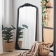 preview thumbnail 12 of 66, Arched Full-Length Solid Wood Carving Floor Mirror 67*28 - Black