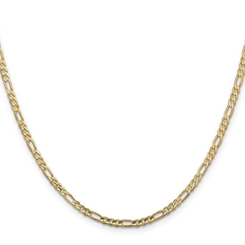 Curata 10k Yellow Gold 10-inch 3.0mm Figaro Chain Anklet Ankle Bracelet for Women