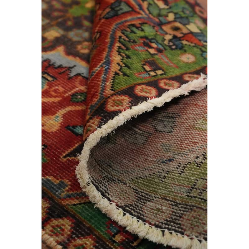 Hand Knotted Oriental 100% Wool Carpet Traditional Floral Oranges & Rust Tabriz Area Rug - 4' 6'' X 3' 2''