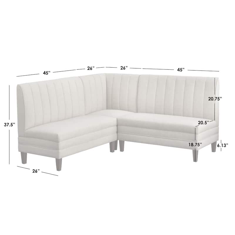 Lifestorey Kerrington 4-Piece Channel Back Upholstered Banquette Set