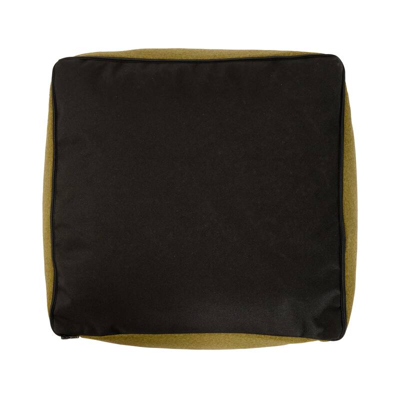 Qiviut Green Square Pouf