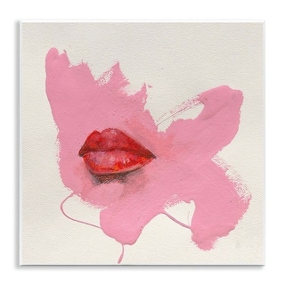 Stupell Red Lips on Pink Wall Plaque Art Design By Daniel Houston