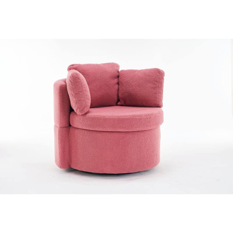 360° Swivel Chair with Storage and Throw Pillows