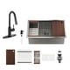 preview thumbnail 43 of 46, Nano Brushed Stainless Steel Undermount Workstation Kitchen Sink with Touchless Pull-Down Kitchen Faucet and Accessories 32 x 19 x 10 - 32" Sink + 2-Spray Matte Black Pull-Down Faucet